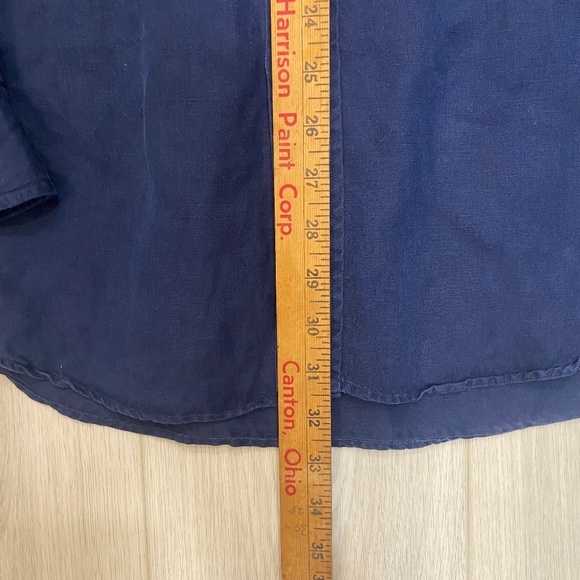 Polo Ralph Lauren Polo Shirt Men's Large Silk Linen Classic Fit Blue Button-Up - Picture 6 of 9